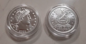 BARBER HALF TRIBUTE 1/2 oz + FUGIO CENT TRIBUTE 1/2 oz - .999 Fine Silver - Picture 1 of 10