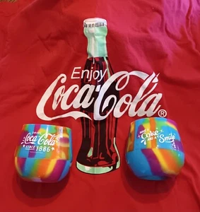 t-shirt bottiglia vintage Enjoy Coca-Cola più 2 silipinti Coca-Cola e un sorriso rara - Foto 1 di 7