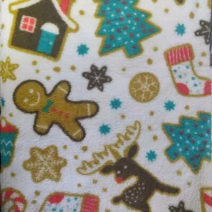Double Sided Supersoft Cuddlesoft Fleece Fabric Material WHITE CHRISTMAS - Picture 1 of 1