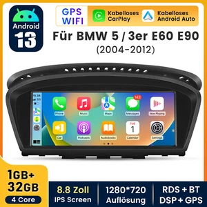 Für BMW E60 E61 E90 E91 CCC GPS Navi 8.8" Android 13 Autoradio CarPlay AUX SWC - Bild 1 von 17