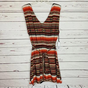 BB Dakota Ryder Rayon Twill Aztec V Neck Dress Women's Size Small - Picture 1 of 9