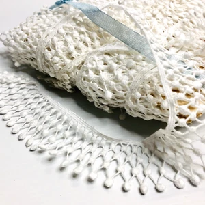 Vintage Lace Fabric Trim White Bobble Edging Cotton Ribbon Decorative Roll - Picture 1 of 5