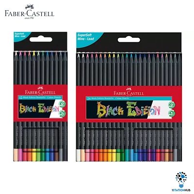 Faber Castell Black Edition Triangular Grip Colour Pencils | Pack 12 /24 Colours - Image 1 of 4