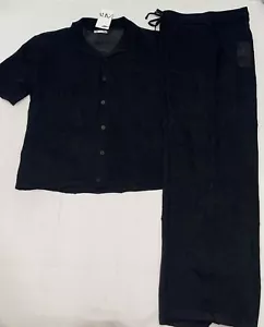 ZARA WRINKLED EFFECT RELAXED 2 Pcs Set Size Medium - Picture 1 of 9