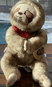 NWT Vintage 1994 The Petting Zoo Sloth SUPER Soft Plush Stuffed Animal W/Bow tie - Picture 1 of 4
