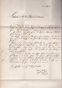 Manuscrito 1864 ¡Gran sello! Jabones incendiarios Žďárský Potok Sudetenland Römerstadt - Imagen 1 de 4