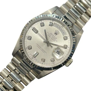 ROLEX Day-Date 18239A K18WG Silver Dial Automatic 39mm Men's Watch - Picture 1 of 8
