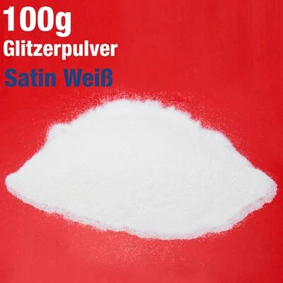 100g Gramos Glitzerpulver Polvo Brillante Satén Blanco Color Art Artesanal Deco - Imagen 1 de 4