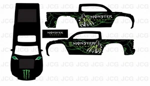 Monster Tacoma tóner blanco tobogán acuático calcomanía para modelo diecast personalizado escala 1/64 - Imagen 1 de 1