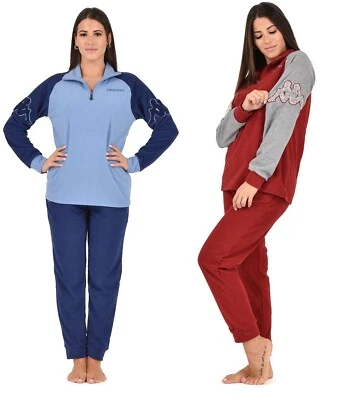 OFFERTA NUOVO PIGIAMA DONNA PILE COMPLETO CASA INVERNALE MEZZA ZIP KAPPA