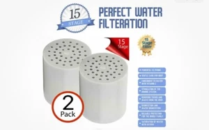 2Pack 15-Stage Shower Filter Replacement Cartridge with Vitamin C for Hard Water - Picture 1 of 5