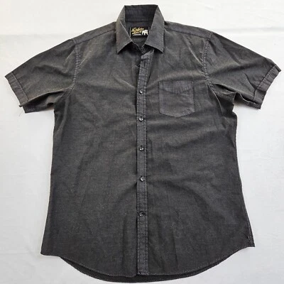 Duke's Bark Gray Short Sleeve Cotton Blend Button-Up Shirt Men's M - Image 1 of 4