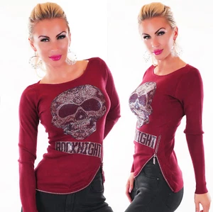 Pull De Enzoria Con Strass Y Tachuelas Skull Talla 34/36 - Picture 1 of 5