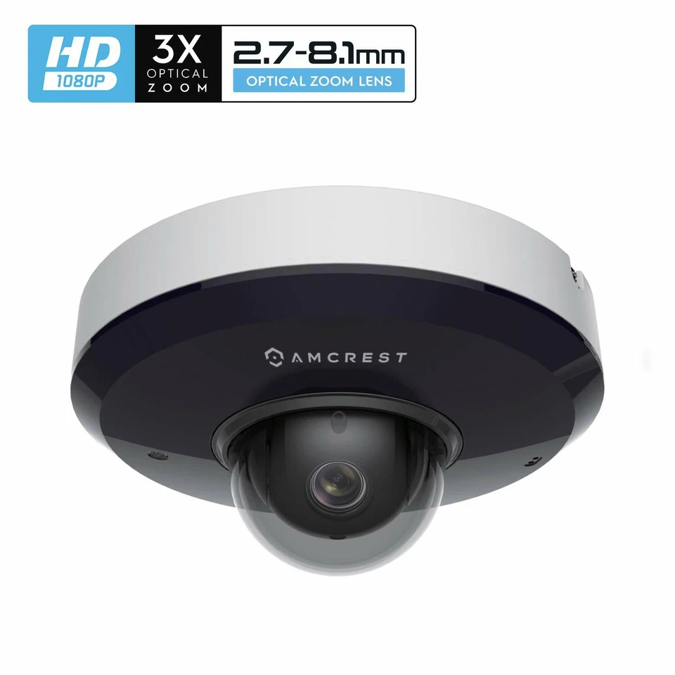 Amcrest 3 X Optical Zoom Pan/Tilt Outdoor POE Vandal Security IP Camera - Image 1 of 4