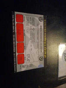 TICKET STUB-UEFA CHAMPIONS LEAGUE- RANGERS V JUVENTUS- NOVEMBER 1995 - Picture 1 of 2