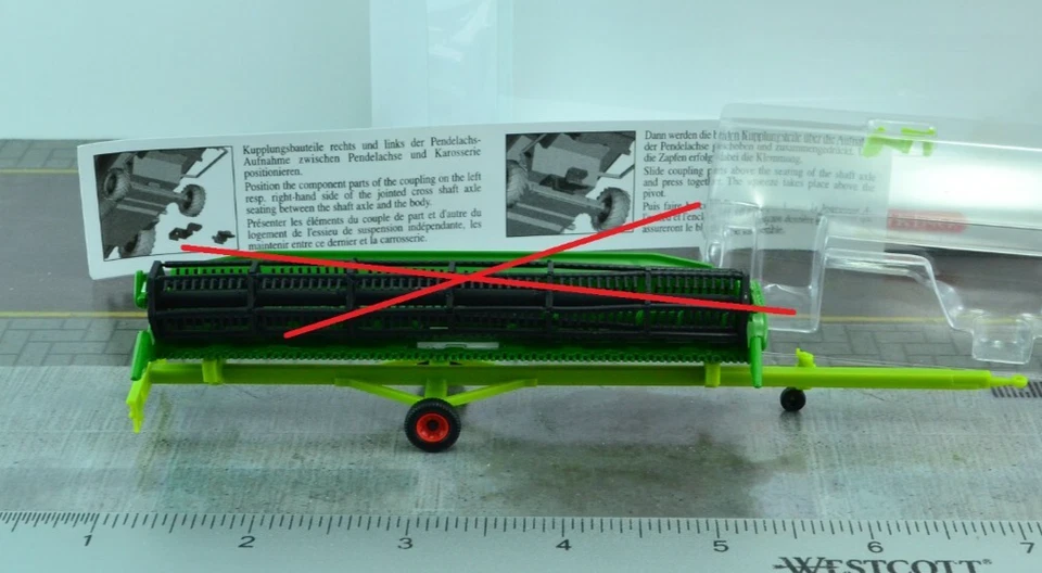 Wiking Agricultural Combine Harvester Cutter Bar Trailer HO - 1:87 Scale - Image 1 of 3