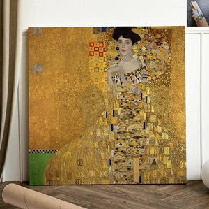 Women Gustav Klimt Adele Blochbauer Sweden Art Nouveau Figurative 24X24 Inch - Picture 1 of 4