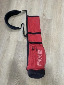 PING Sunday Carry Pencil Golf Bag Single Strap Foldable - Red - Picture 1 of 9