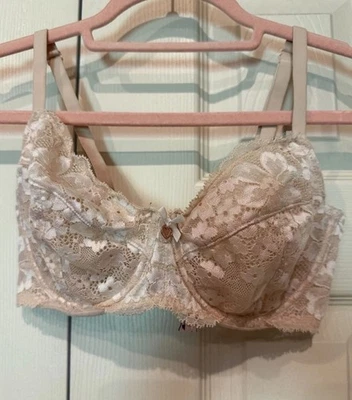 VICTORIA’S SECRET Body By Victoria Lace Unlined Demi Cream White Bra Size 34DD - Image 1 of 4