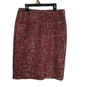 Talbots Red Woven Tweed Pencil Skirt Size 4P Preppy Office Textured Holiday - Picture 1 of 10