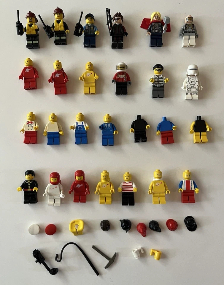 Смешанный винтажный лот минифигурок LEGO Marvel Star Wars полиция пожарный космос - Изображение 1 из 4