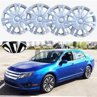 15" inch Hubcaps For Ford Fusion 2006-2012 Wheel Rim Covers Snap On Silver 4pcs Foto 1 de 4