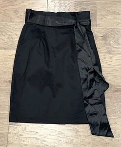 Women’s Juniors Size 9 Black Pencil Skirt NWT Wrapper Brand Belted - Picture 1 of 4