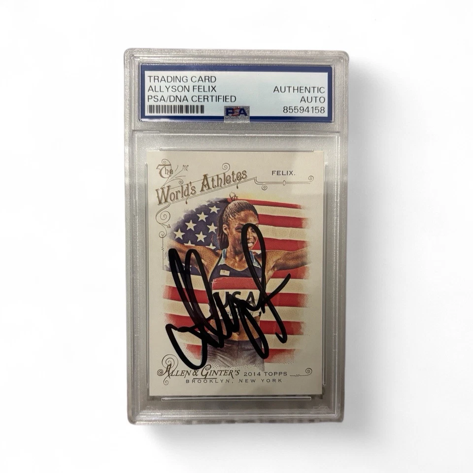 Allyson Felix 2014 Allen & Ginter #213 Olympic Legend Signed RC Card Auto PSA C - Image 1 of 1