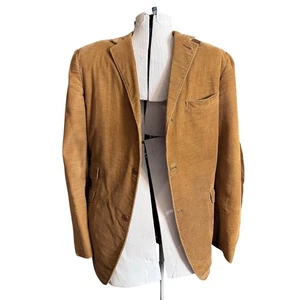Vintage Sears Casual Collection For Tan Corduroy Blazer Jacket Size 38L - Picture 1 of 11