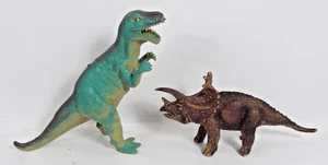 UNBRANDED / 2 Rubber Toy Dinosaurs / CHILD PLAYTIME / EDUCATION /SAFE CLEAN FUN - Picture 1 of 2