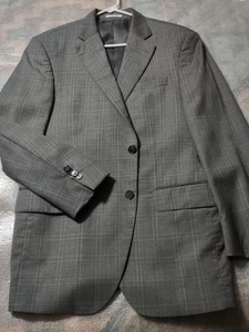 Men's Peter Millar Suit Plaid Gray 40 R - Picture 1 of 6