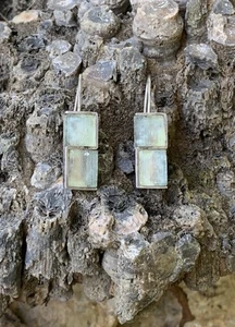 Vintage Luli Hamersztein SR Sterling Silver Roman Glass Pierced Earrings - Picture 1 of 7