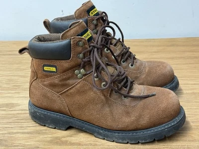 Botas de trabalho masculinas de couro marrom Stanley resistentes a óleo e derrapagem tamanho 10 biqueira dura - Imagem 1 de 4
