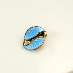 David Andersen Norway Sterling Silver Blue Enamel Leaf Single Clip On Earring - Picture 1 of 2