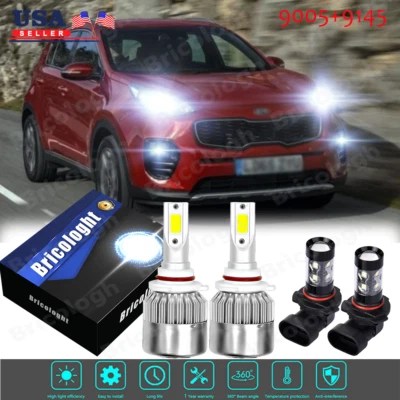 Faro LED alto y bajo para KIA SPORTAGE 2017-2020 + bombillas antiniebla 4 piezas 6000 k Foto 1 de 4