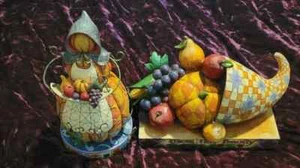 Jim Shore Bless This Bounty and Goodness Lady Pilgrim - Picture 1 of 12