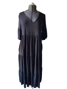 Jessica Simpson Maternity Black Long Dress Size Medium Bell Sleeves New - Picture 1 of 20