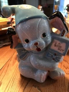 Napco vintage baby Blue Puppy planter - Picture 1 of 4