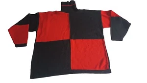 Peggy's Rollkragen 80er Jahre Pullover schwarz rot Farbblock Größe One Size Vintage - Bild 1 von 8