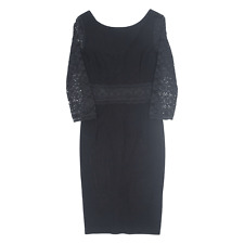 BLUMARINE Pencil Dress Black 3/4 Sleeve Midi Womens UK 8