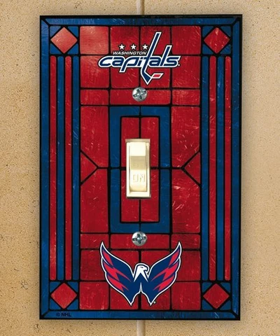 Washington Capitals Art-Glass Single Switch Plate Cover FREE SHIPPING Cover