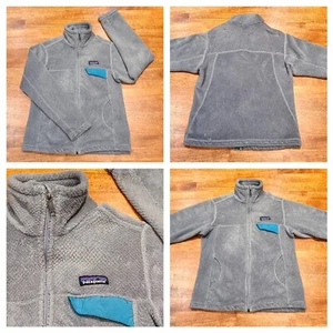 Patagonia Re-Tool Fleece Full Zip Jacket Polartec Women's Small Gray & Teal - Picture 1 of 16