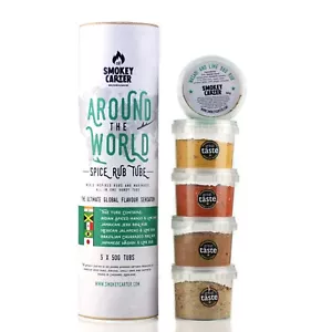 Around The World Spice Rub Gift Tube -Christmas Gifts -Jerk,Indian,Wasabi,Brazil - Picture 1 of 7