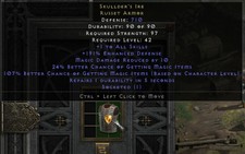 Diablo II Resurrected D2R Skullder Ptopazed Magic Find* Armor for All Classes PC