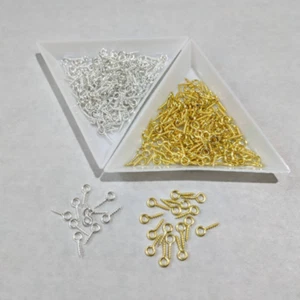 Eyescrews jewelry - looped screws - 10*4mm - silver - gold - Picture 1 of 2