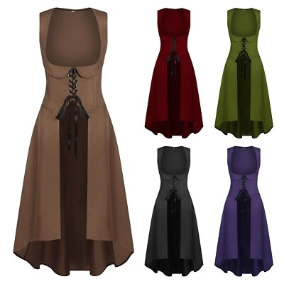 女式文艺复兴服装胸罩海盗农民高低连衣裙维多利亚 — 第 1/4 张图片