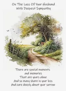 NEW On The Loss Of Your Husband With Deepest Sympathy A5 CARD Sympathy Trees - Picture 1 of 3