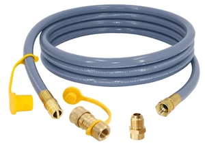 Kit Tubo Gas Naturale 1/2" 12 Piedi Propano a Gas Naturale con Raccordo Conn. Rapido - Foto 1 di 6