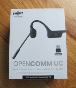 Casque Bluetooth stéréo sans fil à conduction osseuse Shokz OpenComm UC noir - Photo 1 sur 2
