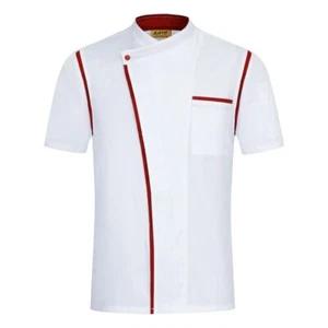 M-XXXL Unisex Short Sleeve Chef Uniform Hotel / Restaurant Jacket HRM Work Wear - Picture 1 of 12